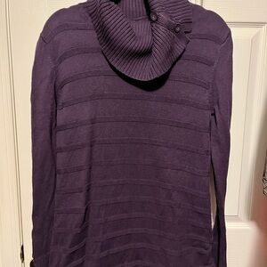 Calvin Klein Collection Deep Purple Cowl Neck Sweater